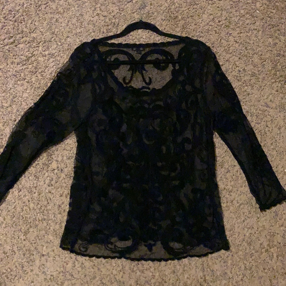 EXPRESS black long sleeve lace top